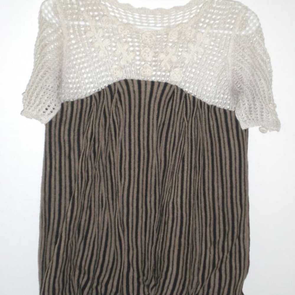 Jane Mayle Simona crochet lace knit sweater top - Picture 2 of 4